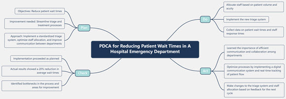 PDCA for reducing patient wait times in a hospital emergency department
